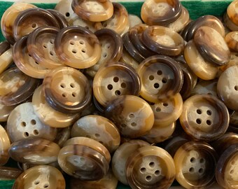 200  Vintage Permaloid Buttons  Brown & White