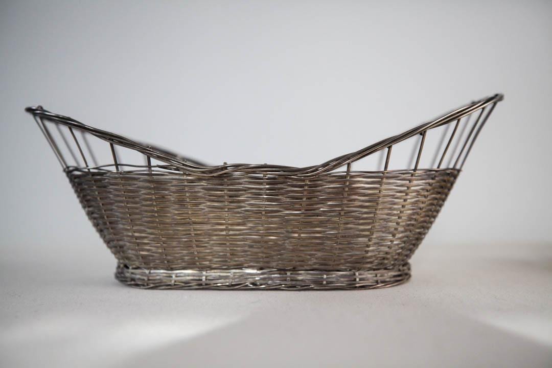 Vintage Silver Woven Baskets - Etsy