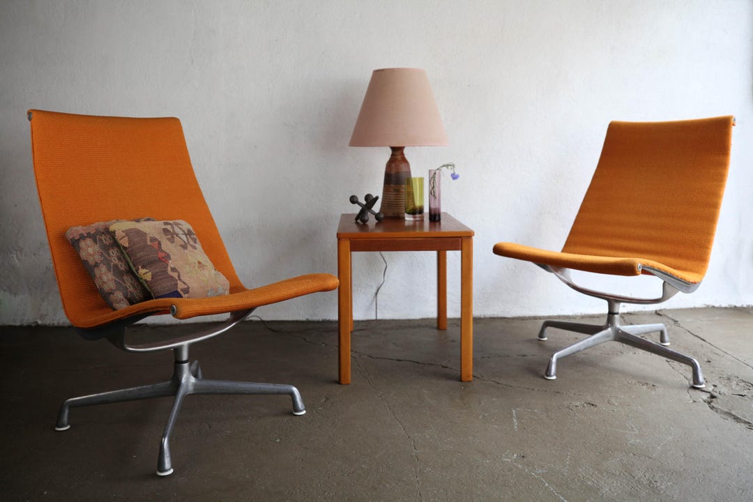 Vintage High Back Aluminum Group Lounge Chairs by Charles and Ray