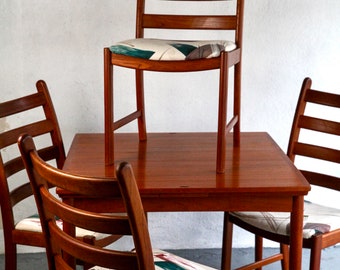 Gorgeous vintage MCM teak dining chairs from Benny Lindén (set of four)