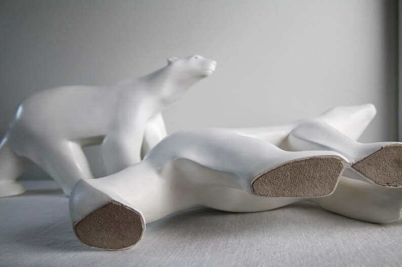 Pair of polar bear sculptures by Christopher Guy image 9