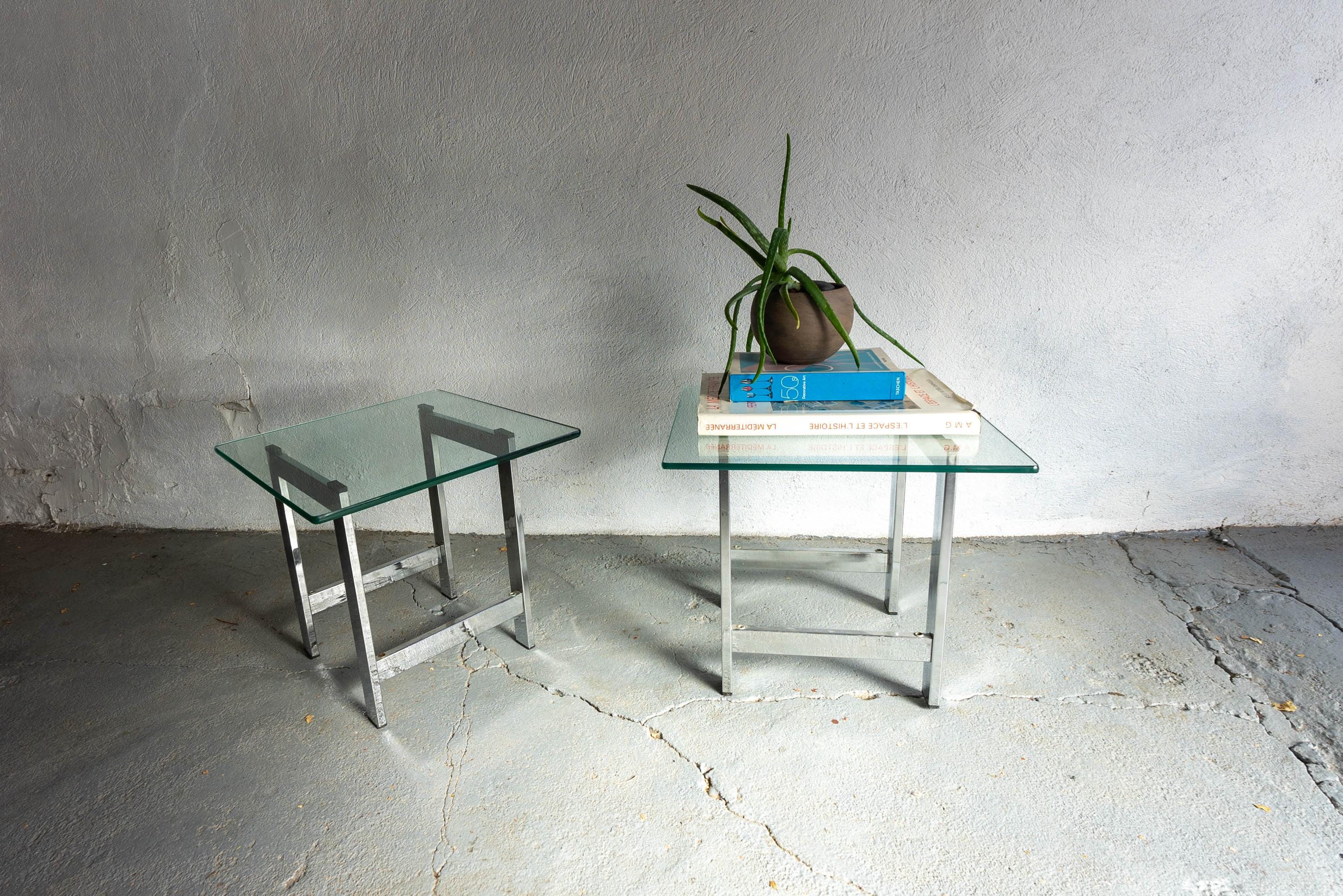 Vintage chrome side table discount