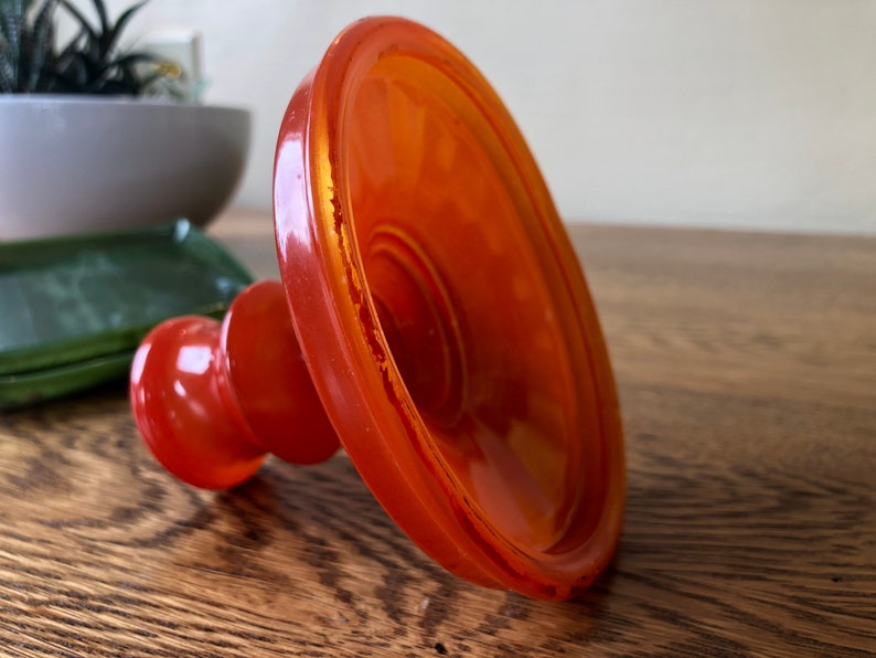 Candle holder 1930s red slag glass
