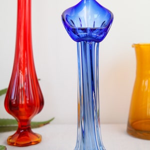 1960s blue jack in the pulpit art glass vase