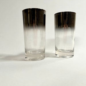 MCM highball glasses with silver plated rims (pair)