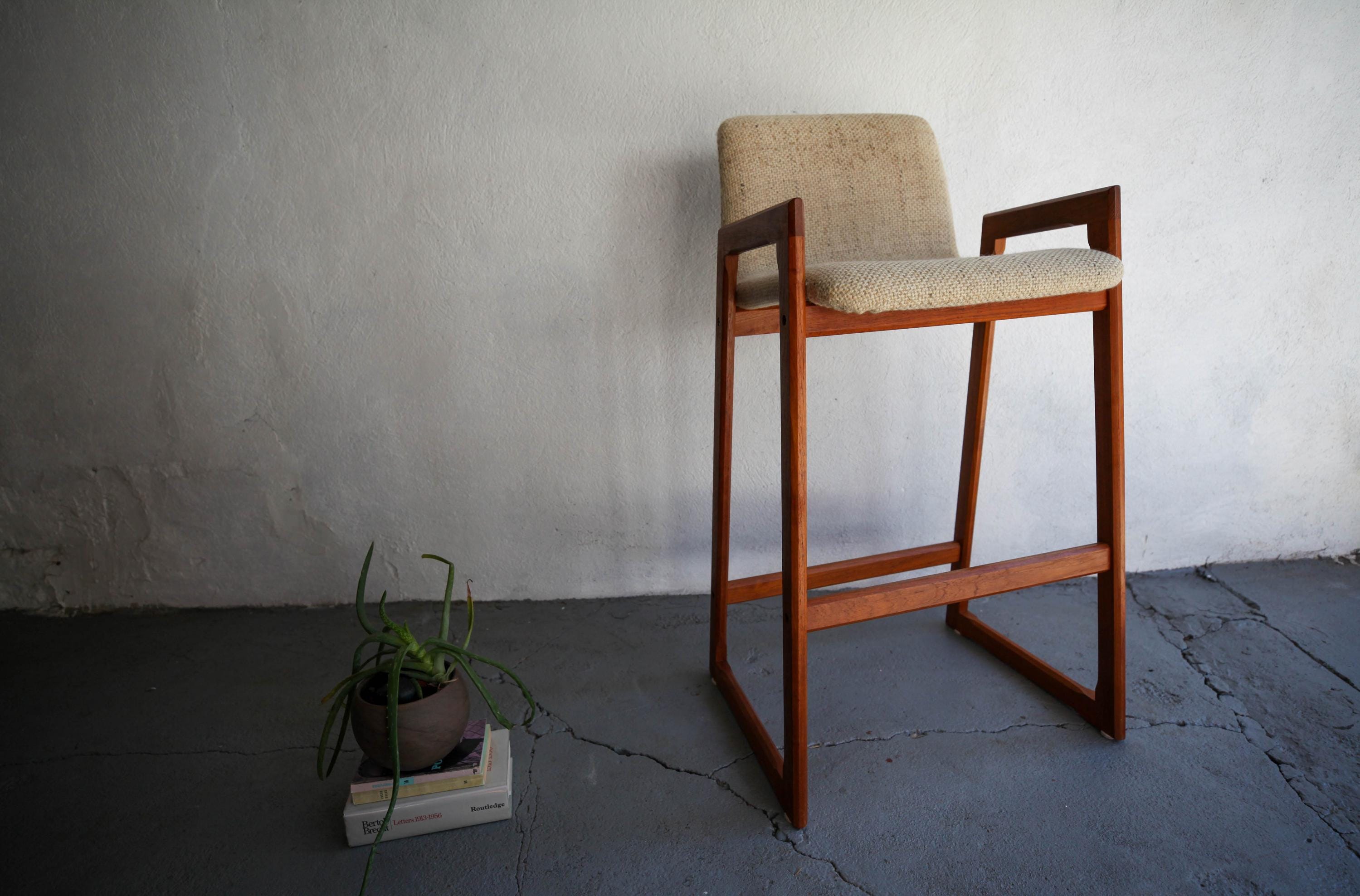 Danish Teak Stool by Ejner Larsen & Aksel Bender Madsen