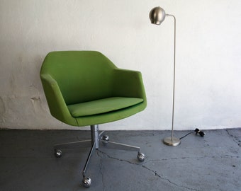 Vintage swivel lime green and chrome desk chair