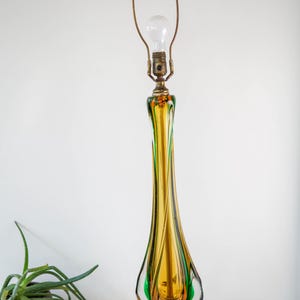 Stunning, large 1950s Murano Sommerso glass table lamp