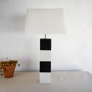 Vintage modernist black and white table lamp