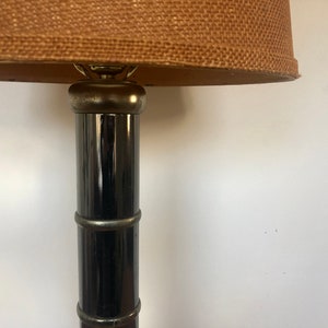 Postmodern silver and brass table lamp