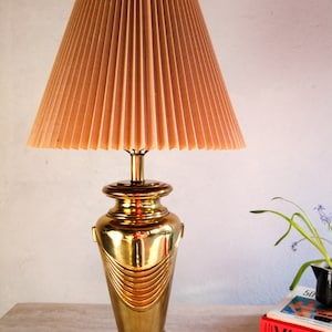 Vintage Art Deco solid brass table lamp