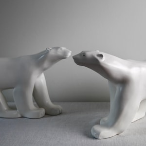 Pair of polar bear sculptures by Christopher Guy image 1