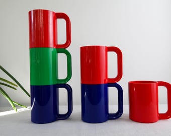 Vintage mugs by Massimo Vignelli for Heller - 5 available