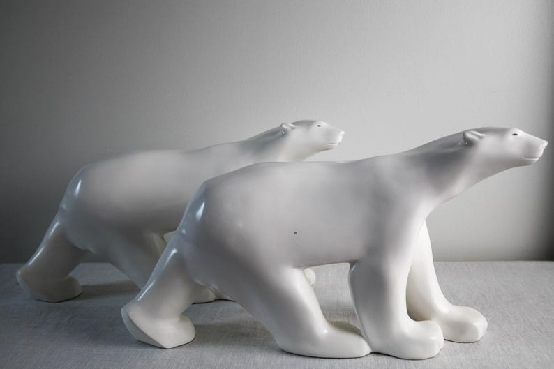 Pair of polar bear sculptures by Christopher Guy image 6