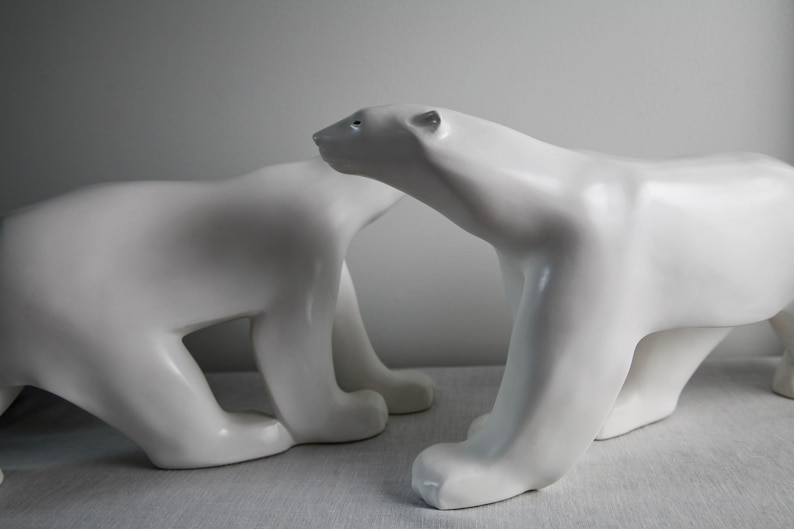 Pair of polar bear sculptures by Christopher Guy image 2