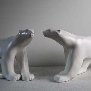 Pair of polar bear sculptures by Christopher Guy image 5