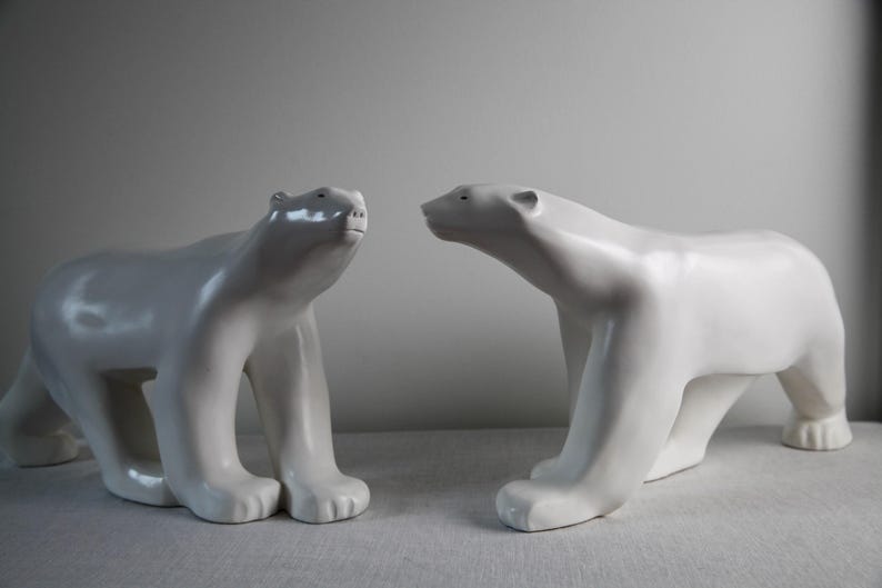 Pair of polar bear sculptures by Christopher Guy image 5
