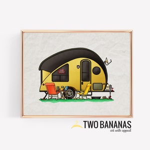Alto Teardrop Trailer / Safari Condo / Camper Van / Vanlife / Happy Camper Art Print / Caprichoso / Camper Print Wall Decor / Glamping Decor