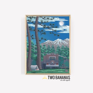 Babies In The Woods - Camper prints add fun to RV, trailer or cabin as 9x12 & 12x16 wall decor