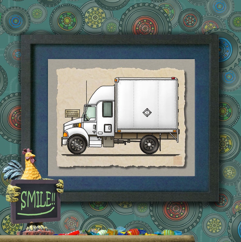 Kid Truck Art Cute Expeditor Truck Fun Delivery Truck Print Adds To Kids Room Things That Go Art As 8x10 Or 13x19 Work Truck Wall Decor