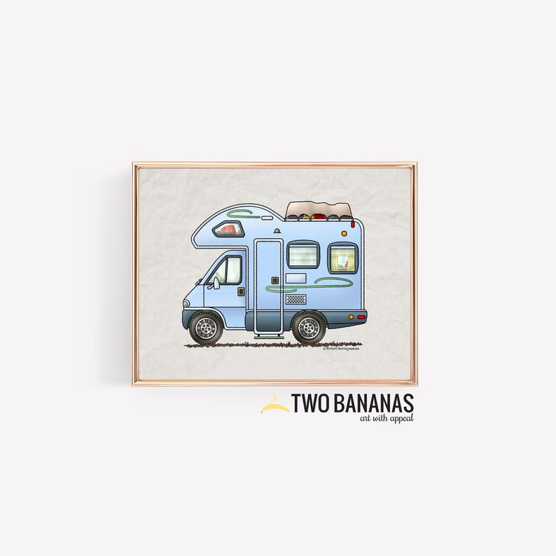 Over Cab Camper Travel Trailer Camper Van Vanlife Happy Camper Art Print Whimsical Camper Print Wall Decor Glamping Decor I don't need sticker