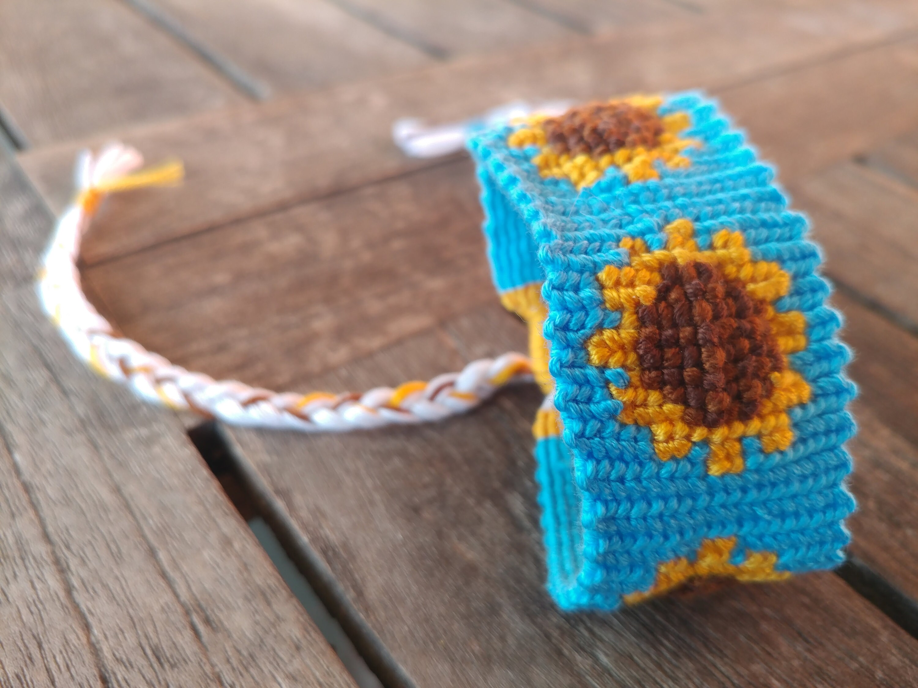 Sunflower Friendship Bracelet Wide Woven Flower Bracelet/ Etsy