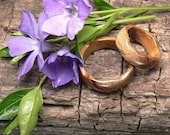 Wood rings set 2pcs Natural wedding bands Couple Unique promise band for two Wavy engagement rings His and her bands Women men unisex ring 