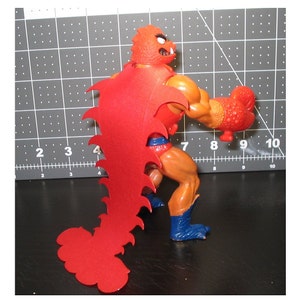 Custom MOTU He-Man Clawful lobster tail red rubber cape only Made in the USA