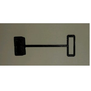 May include: A black silhouette of a hammer with a long handle.