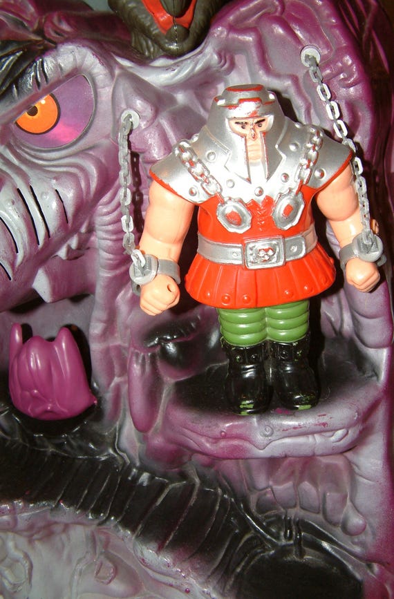 Two piece set of detailed chain & shackles for vintage MOTU snake mountain