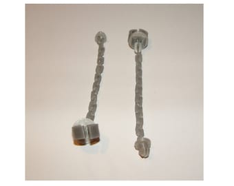 One Two piece set of detailed chain & shackles for vintage playset Made in the USA