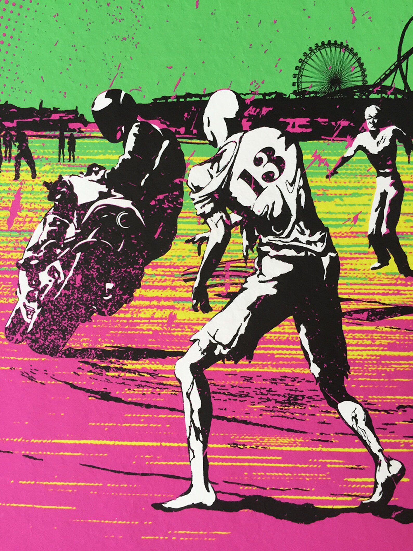 Apocalyptic Zombie/motorcycle Racing Art Print FREE Etsy