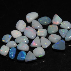 Australian Opal Doublet Multi Fire Smooth Fancy Shape Cabochon Lot/25Pieces 7X4 TO 4X3 MM Long Approx