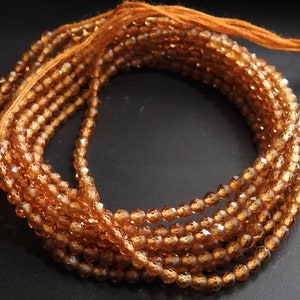 Perline sferiche sfaccettate in granato di hessonite/Rondelle/Rotonde/Pietra sciolta/Per creare gioielli/13 pollici 2 mm circa/Grossista/Forniture/BSJ-B3