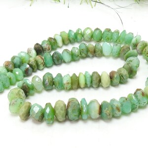 18 Inch Strand Natural Chrysoprase Multi Shaded Faceted Roundel Beads 15X8 TO 8X6 MM Approx Finest Wholesale Price New Arrival WM br-24