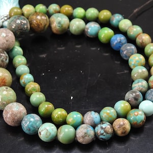 Arizona Turquoise Smooth Sphere Ball Round Bead/For Making Jewelry/Wholesaler/Supplies/16Inches Strand/6TO10 MM Approx/100%Natural/WM(WB-6)