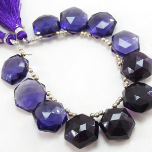 1 Strand Amethyst Purple Quartz Faceted Hexagon Shape/Briolette/Loose Stone/For Making Jewelry/Wholesaler/16X14MM/11 piece/BSJ-QC-2