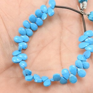 Synthetic Turquoise Teardrop Briolette Beads Synthetic Turquoise Tear Drop Faceted Polished Gemstone. Size 5X3 MM bsj-16