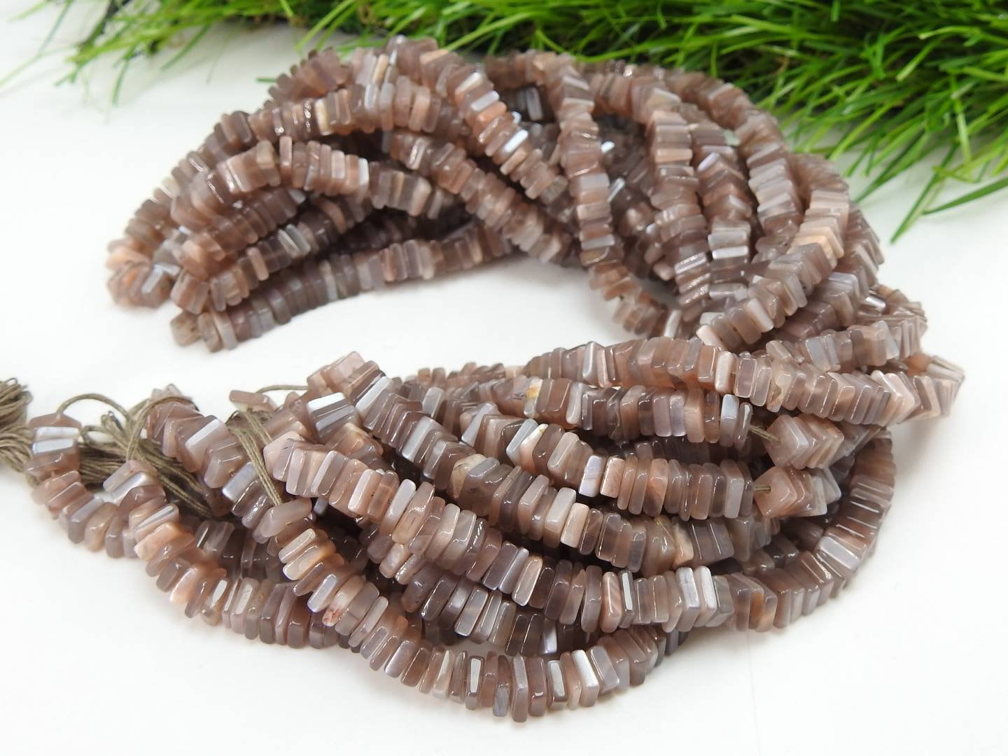 Crafts Smooth Heishi Tyre Beads 5-7mm Natural Chocolate Moonstone Gemstone Beads 13 Handmade Beads For Jewelry Making DIY Wholesale Beads