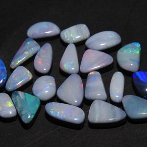 Australian Opal Doublet Multi Fire Smooth Fancy Shape Cabochon Lot/20Pieces 4TO6MM Long Approx