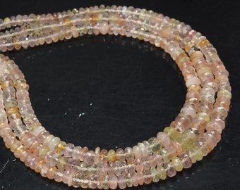 Natural Pink Quartz Faceted Roundel Beads/17Inch Strand 5TO8 MM Approx/For Making Jewelry/Loose Stone/WM(WB-6)