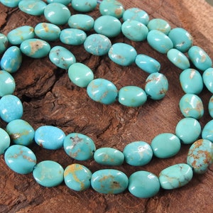 Arizona Turquoise Smooth Oval Shape Tumble Beads/Loose Stone Nuggets/9Inches Strand/Wholesaler/Supplies/BSJ-TU3