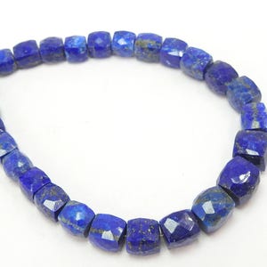 Lapis Lazuli Faceted Cube Box Bead/Gemstone/8Inches Strand/10X6 MM/For Jewelry Making/WM(WB-11)