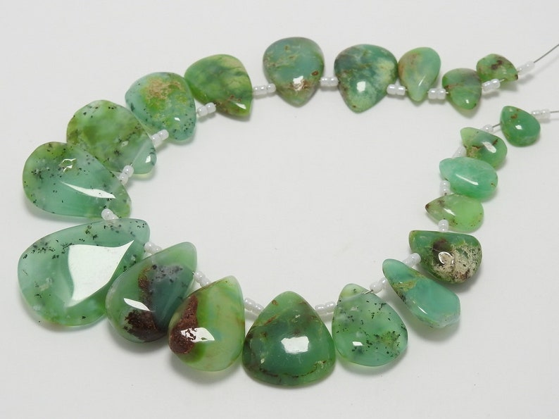 CHRYSOPRASE 1.Strand 20 Pieces Smooth Drops Shape Briolettes 30X23 To 11X8 MM Approx 100/% Natural Nice Quality Discounted Price New Arrival