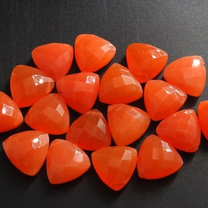 Fanta Orange Chalcedony Faceted Trillion/Teardrop/Loose Stone/Wholesaler/Supplies/10Piece 12X12MM/BSJ-CY1
