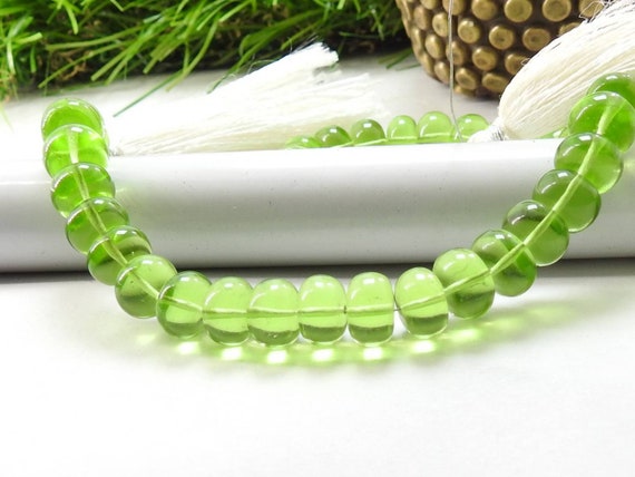 Green Dyed Peridot Quartz Crystal Round Beads - 6mm & 8mm Sizes For Jewelry Making (154mm Strand)