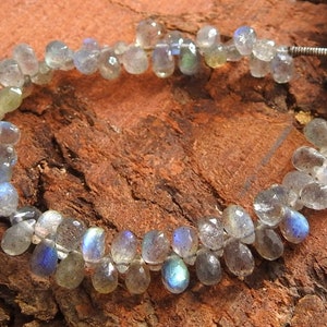 Labradorite Micro Faceted Drop,Teardrop,Loose Stone,For Jewelry Makers,Precious Bead 100%Natural 4 Inch 5-3 MM Approx bsj-19
