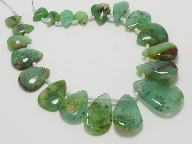 CHRYSOPRASE 1.Strand 20 Pieces Smooth Drops Shape Briolettes 30X23 To 11X8 MM Approx 100/% Natural Nice Quality Discounted Price New Arrival