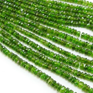 Chrome Diopside Faceted Roundel Bead,Loose Stone,Handmade,For Jewelry Makers,Necklace,Wholesale,New Arrivals 100%Natural 8&quot;Inch 3MM