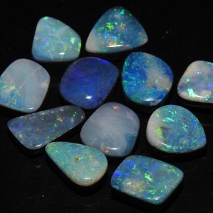 Australian Opal Doublet Multi Fire Smooth Fancy Shape Cabochon Lot/11Pieces 10X5 TO 8X7 MM Long Approx
